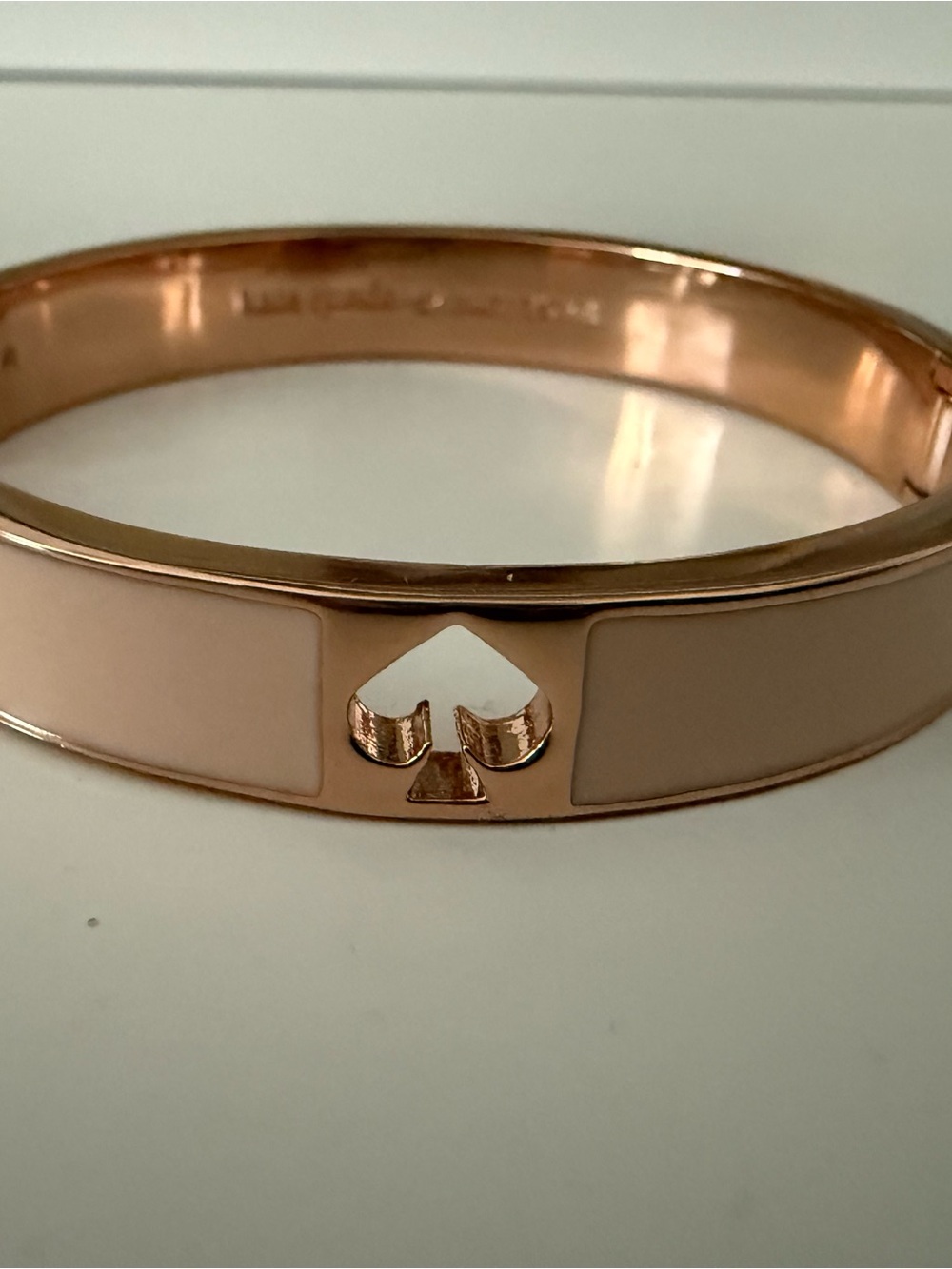 kate spade rose gold-tone bangle with blush enamel